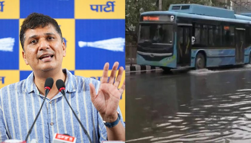 The perfection of BJP's four-engine government, Delhi is miserable in a little rain: Aam Aadmi Party