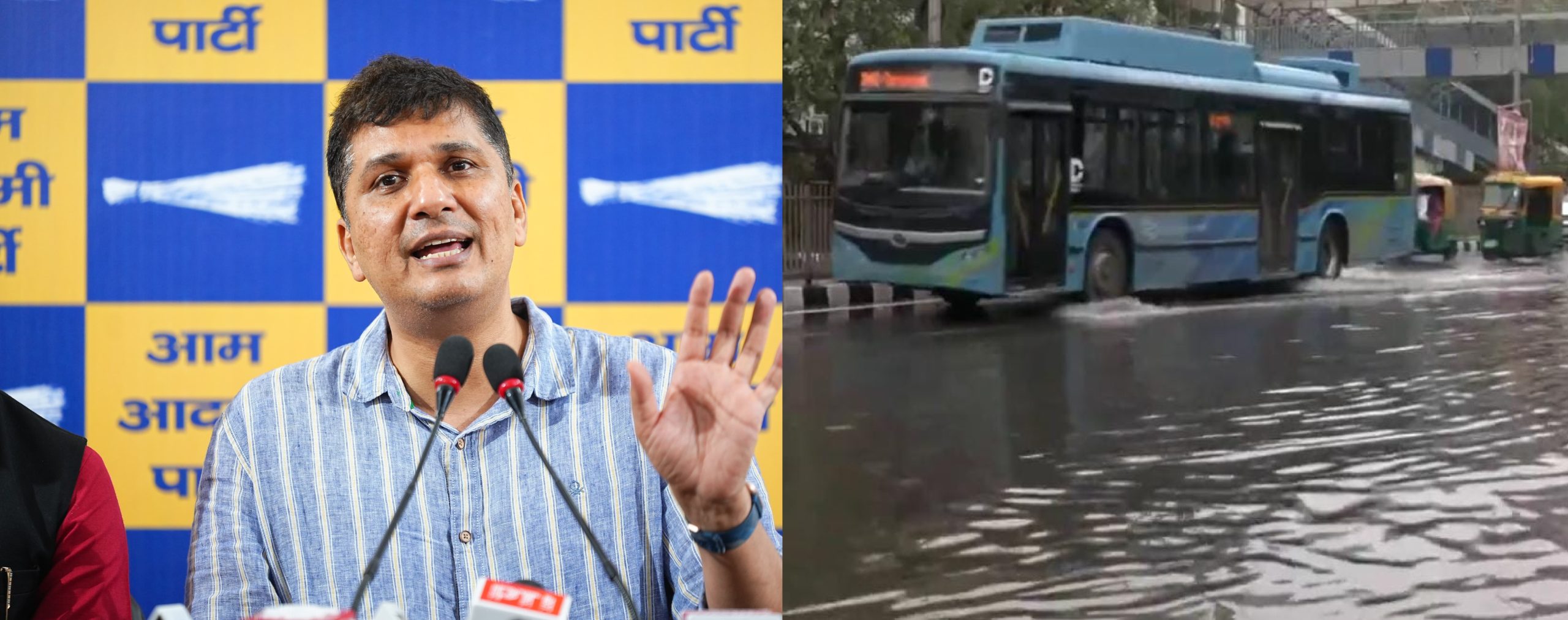 The perfection of BJP's four-engine government, Delhi is miserable in a little rain: Aam Aadmi Party